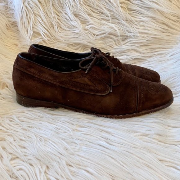 Giorgio Brutini Brown Suede Wingtip Brogues Oxford - Picture 5 of 7